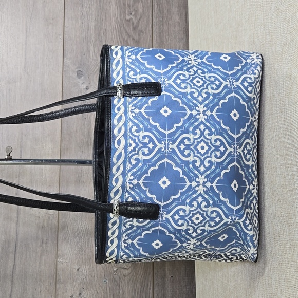 Brighton Blue Nylon Leather Tote Shoulder Bag - Picture 4 of 13